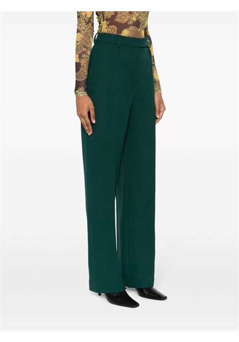 Green houndstooth high-waist wide-leg trousers - women ALEXANDRE VAUTHIER | 233PA1952CYPRSSGRN